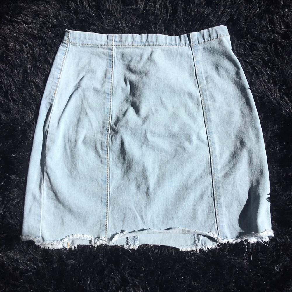 Light blue denim skirt